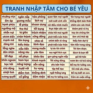 Tranh Dán BỘ CHỮ NGÔN TỪ NHẬP TÂM TÍCH CỰC_CỬA SỔ VÀNG