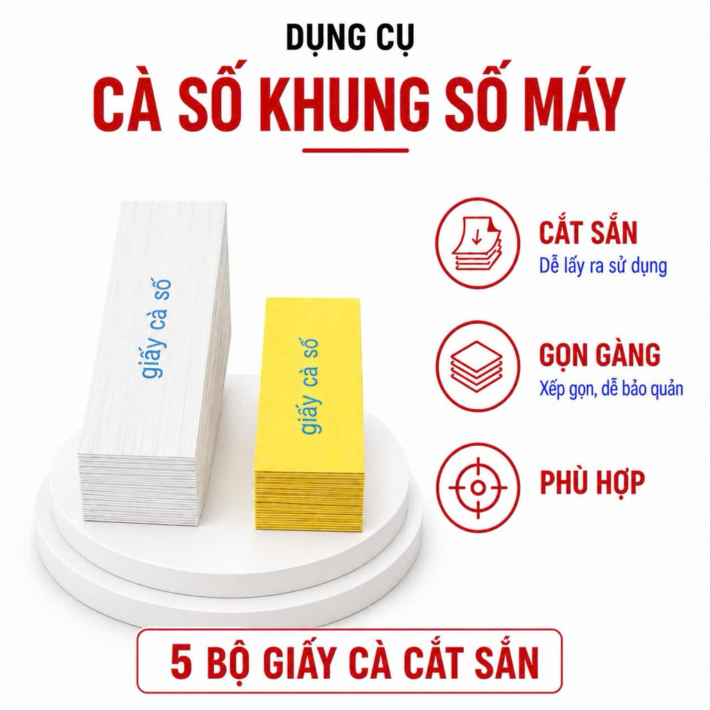 Cây Cà Số Khung Số Máy + Tặng Kèm Bộ Giấy Cà Cắt Sẵn