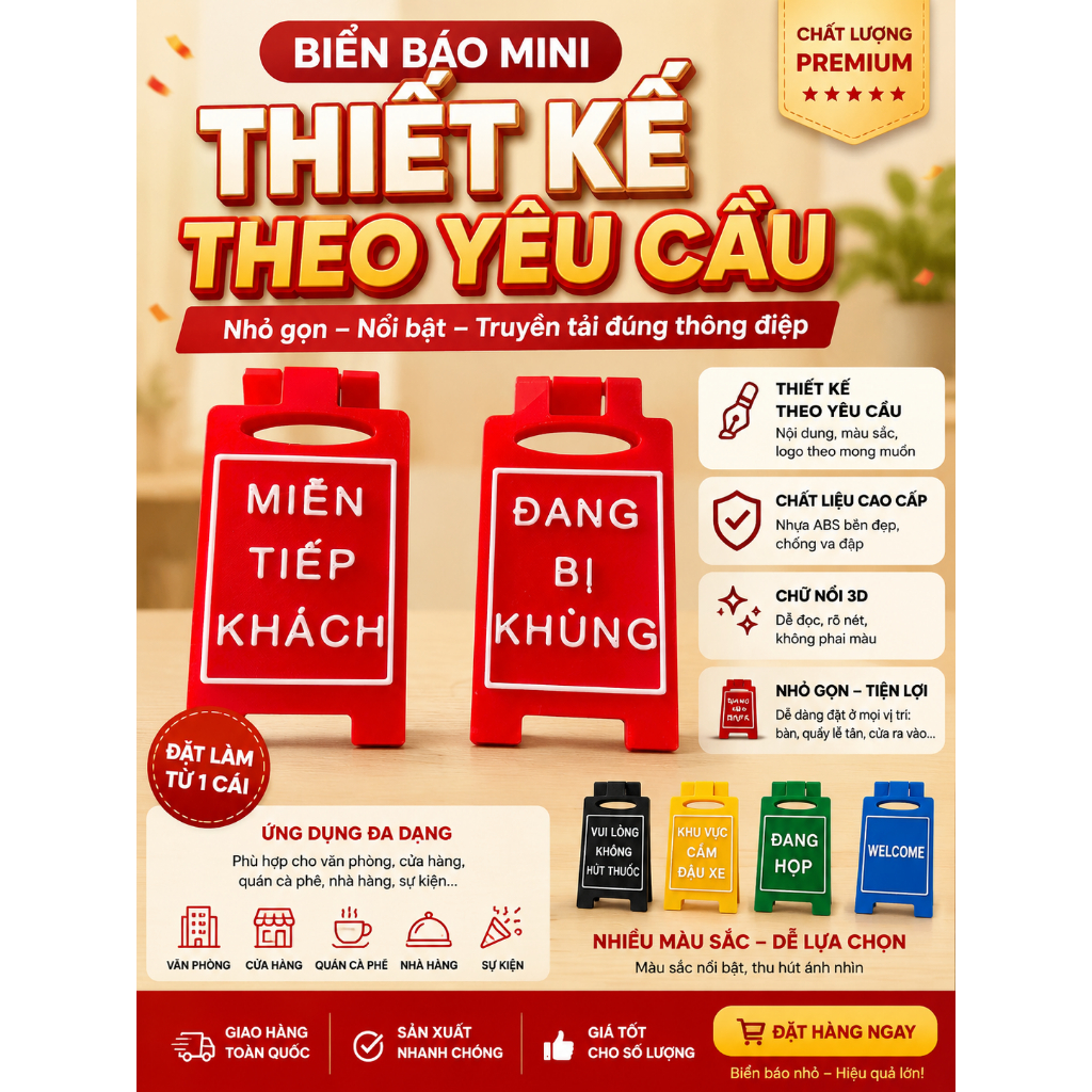 Bảng Mini Decor Để Bàn In 3D Theo Yêu Cầu – Biển Báo Vui Nhộn – Phụ Kiện Trang Trí Góc Làm Việc