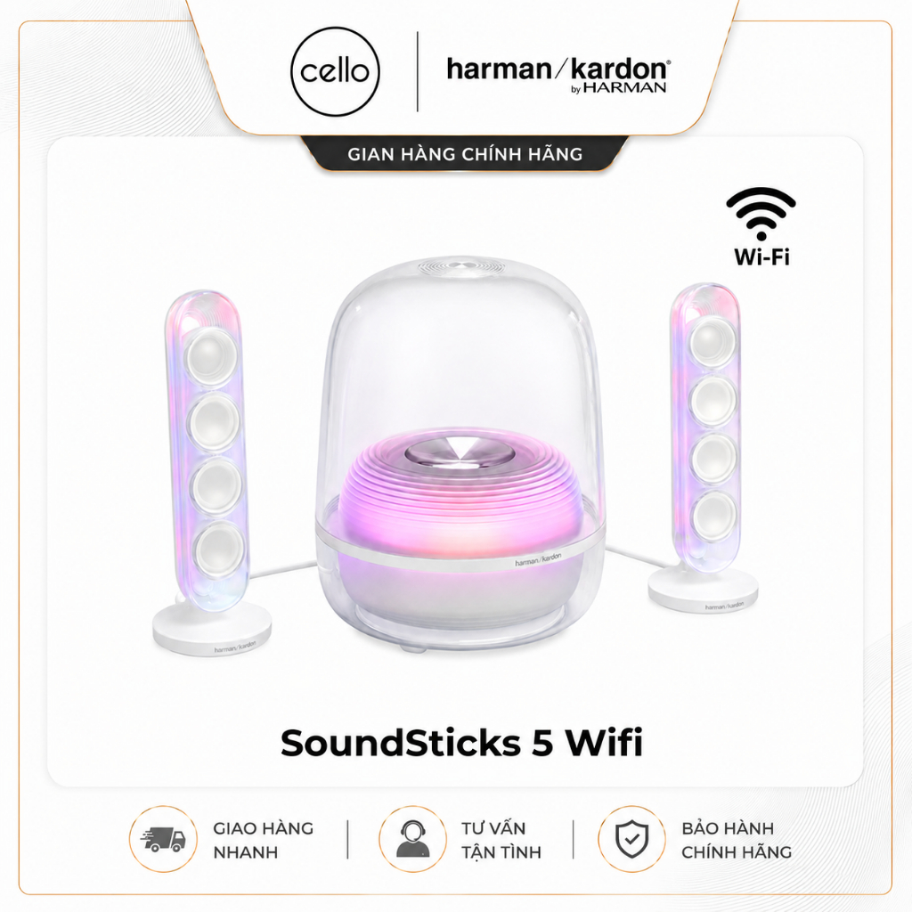 Loa Harman Kardon SoundSticks 5 Wifi - Chính Hãng PGI - Bảo Hành 12 Tháng, Hàng Mới New Seal