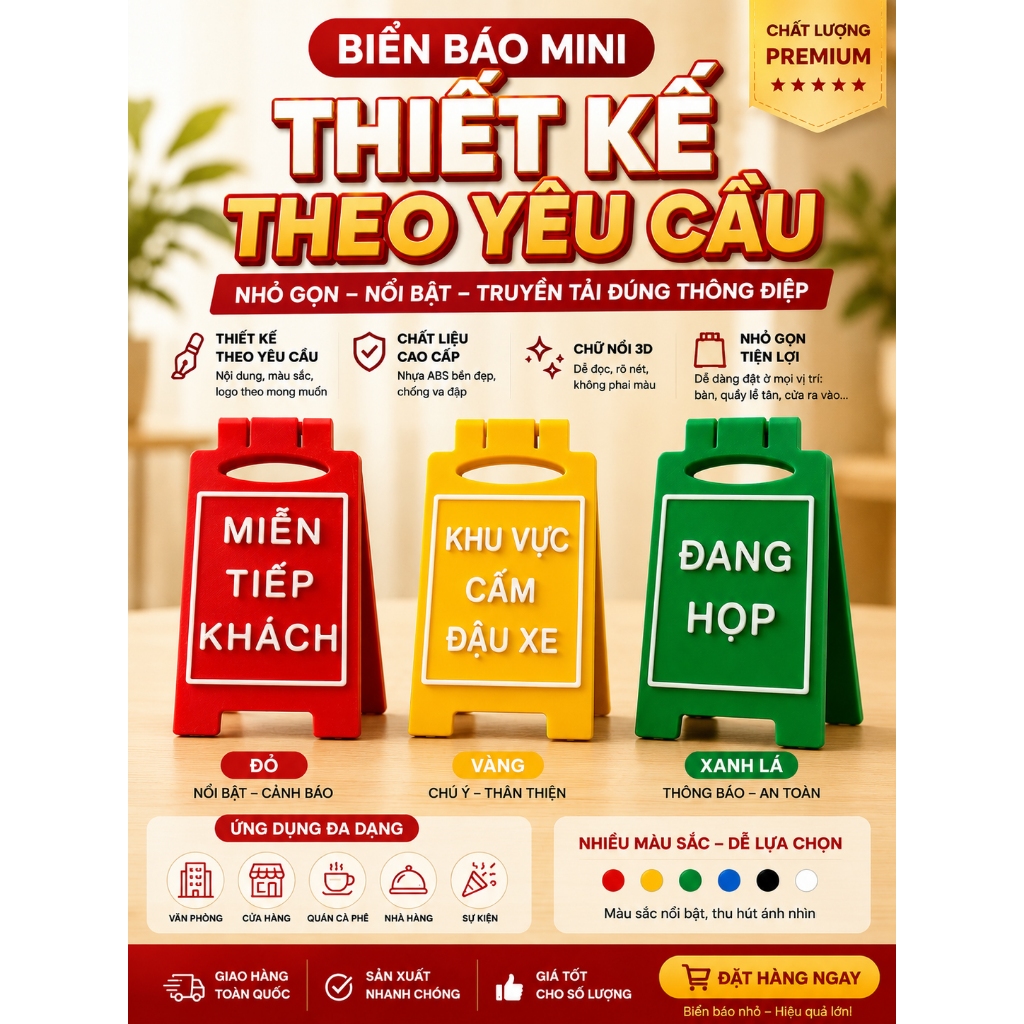 Bảng Mini Decor Để Bàn In 3D Theo Yêu Cầu – Biển Báo Vui Nhộn – Phụ Kiện Trang Trí Góc Làm Việc
