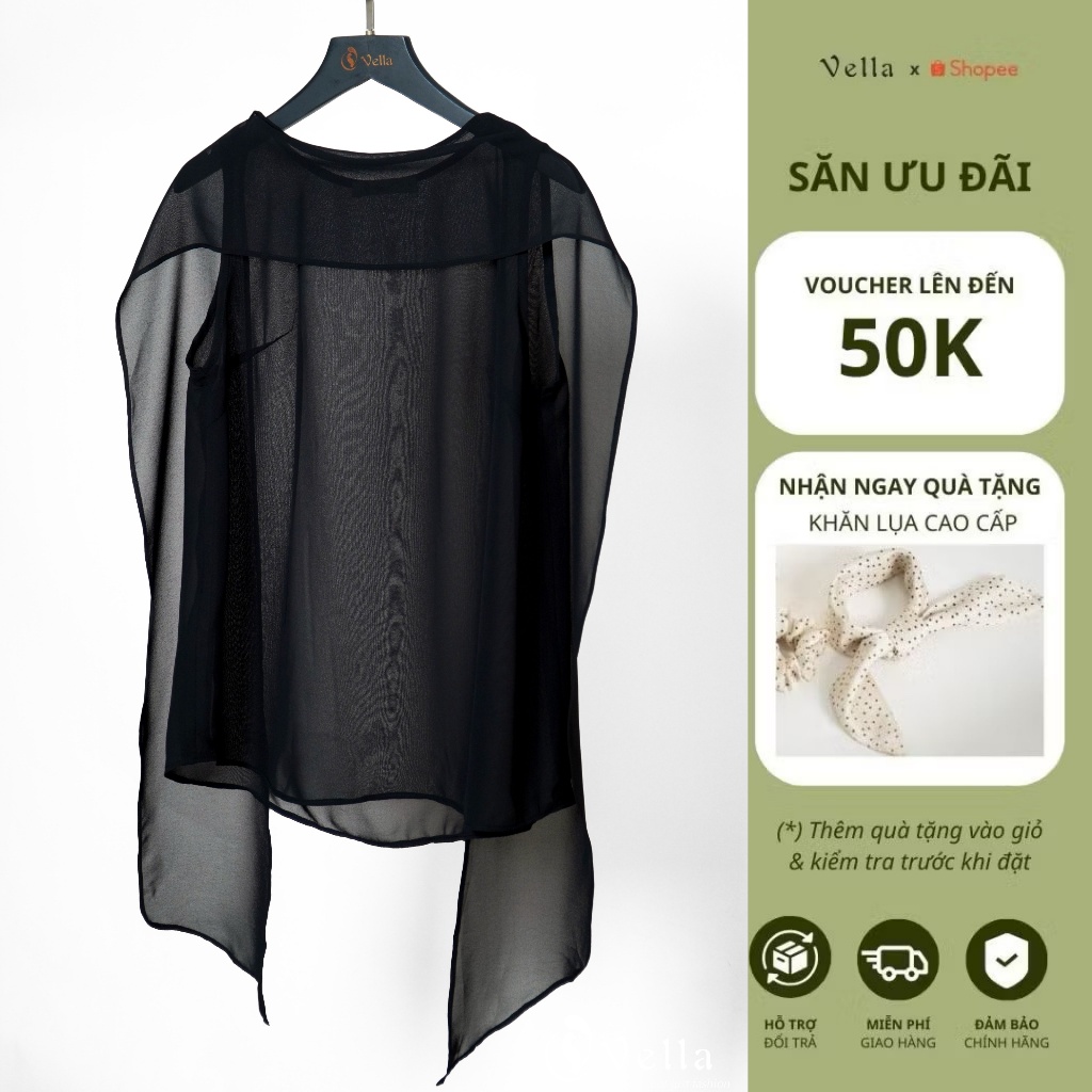 Set áo tank top & áo voan & quần culottes nữ – đồ mùa hè thanh lịch thoáng mát Vella VA26001 VQ26002