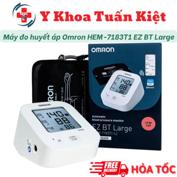 ✅ Máy đo huyết áp điện tử Omron HEM-7183T1 EZ BT Large (Vòng bít size Lớn 22-42cm)