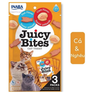 [COMBO 2 GÓI x 11.3g vị ngẫu nhiên] Bánh thưởng Inaba cho mèo, Bánh thưởng Juicy Bites mềm cho mèo