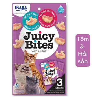 [COMBO 2 GÓI x 11.3g vị ngẫu nhiên] Bánh thưởng Inaba cho mèo, Bánh thưởng Juicy Bites mềm cho mèo