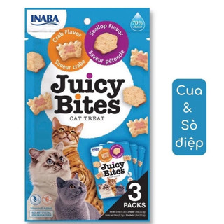 [COMBO 2 GÓI x 11.3g vị ngẫu nhiên] Bánh thưởng Inaba cho mèo, Bánh thưởng Juicy Bites mềm cho mèo