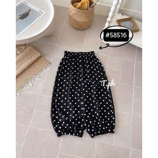 PHẠM THÙY SHOP: QUẦN LINEN CHẤM BI DÁNG RỘNG FORM BADDY LI GẤU