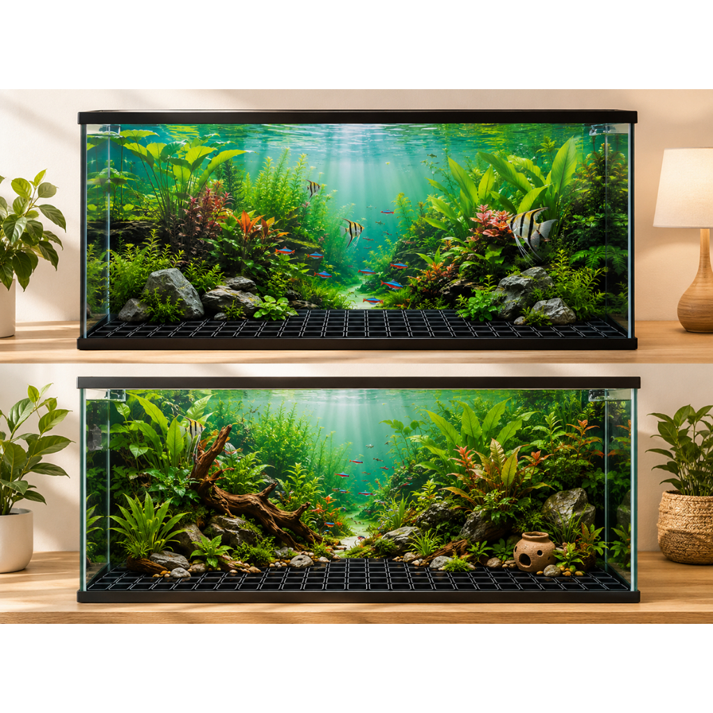 Decal tranh dán hồ cá 3D Kho In Ấn HC55 chống nước, In KTS dán dễ, gỡ dễ, có keo sẵn, nhiều kích cỡ