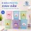 Ống Cắm Bút Lưới Vuông Pastel Cute Để Bàn, Hộp Đựng Bút Sắt Mini 8x8x9.5cm