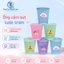 Ống Cắm Bút Lưới Vuông Pastel Cute Để Bàn, Hộp Đựng Bút Sắt Mini 8x8x9.5cm