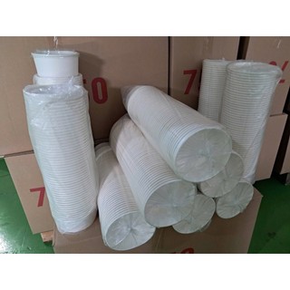Set Combo 50/100 Tô Tròn Kraft TRẮNG không nắp/có nắp dùng 1 lần 750ml/1000ml an toàn