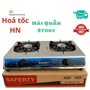 Bếp gas đôi inox saferty - bếp ga đôi gia đình inox toàn thân bền bỉ