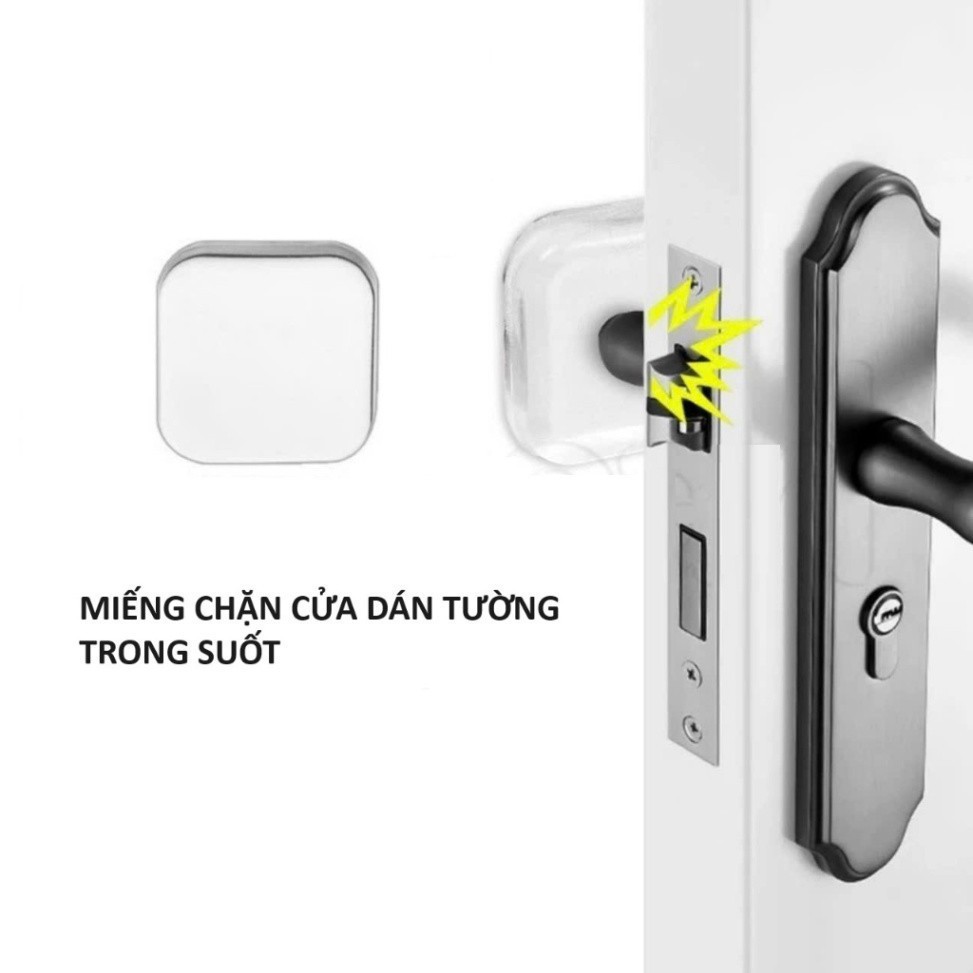 Miếng Dán Silicone Chống Va Đập Tay Nắm Cửa, Nút Dán Trong Suốt Giảm Chấn Chống Trầy Xước Tường Nhà Cửa