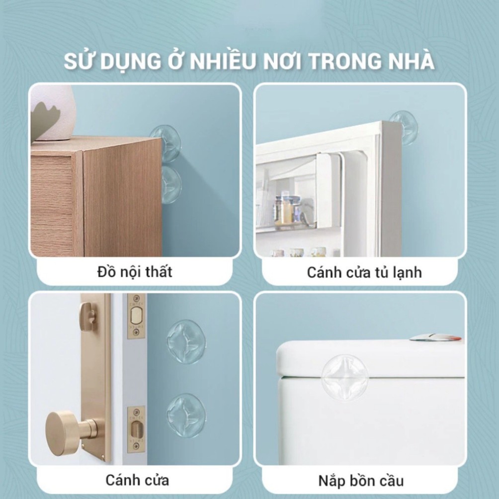 Miếng Dán Silicone Chống Va Đập Tay Nắm Cửa, Nút Dán Trong Suốt Giảm Chấn Chống Trầy Xước Tường Nhà Cửa