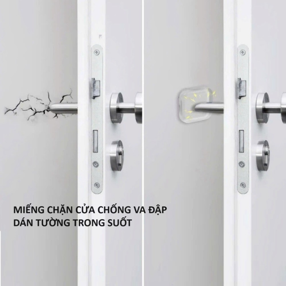 Miếng Dán Silicone Chống Va Đập Tay Nắm Cửa, Nút Dán Trong Suốt Giảm Chấn Chống Trầy Xước Tường Nhà Cửa