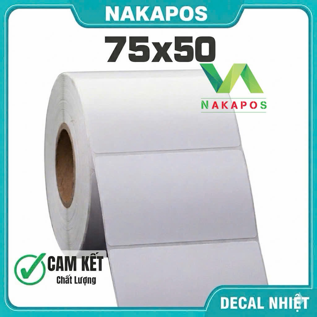 Decal nhiệt 75x50 80x50 70x50 80x60 80*60 80*50 70x50 7.5x5  giấy nhiệt  Tem mã vạch 80*50 giấy in mã vận đơn 75*50 nhãn