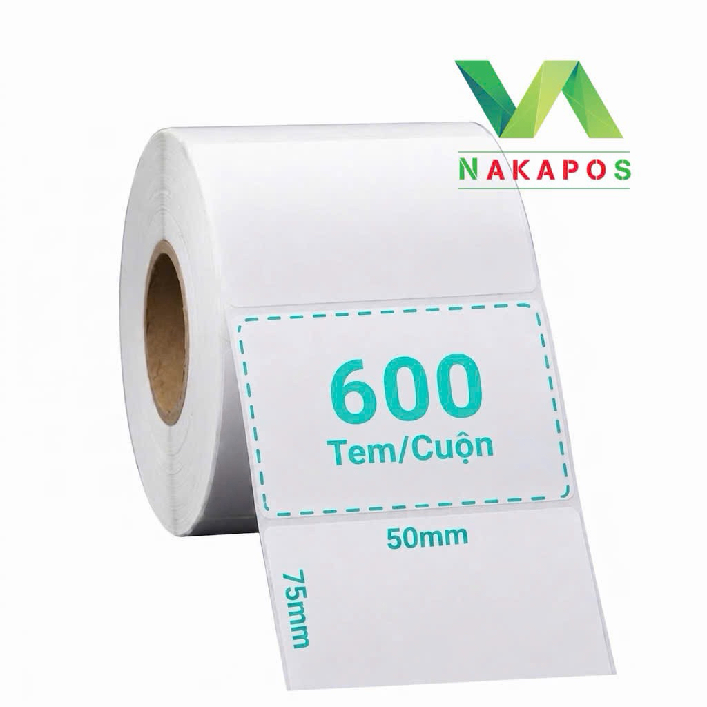 [COMBO 20 CUỘN] Tem in  75x50mm giấy in nhiệt 7.5x5 cm in đơn 75x50 Tem phụ Tem mã vạch 75*50 Decal nhiệt giấy nhiệt dán