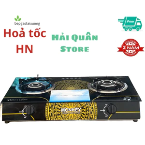 Bếp gas đôi Monkey trống đồng - bếp gas đôi gia đình mặt kính sạch sẽ