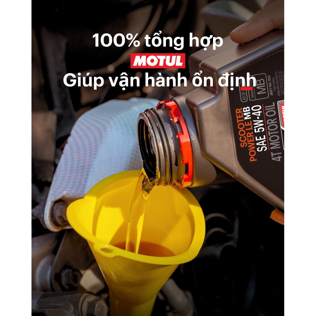 Combo Dầu nhớt xe tay ga Motul Scooter Power LE 4T 5W40 0.8L và Dầu hộp số xe tay ga SCOOTER GEAR PLUS 80W90 120ML