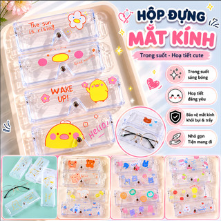 Hộp Đựng Mắt Kính Trong Suốt Cute , Hộp Bảo Quản Kính Cận , Kính Thời Trang Chống Trầy Xước