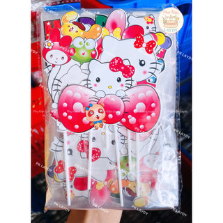 Bịch 10 sét giấy hình cắm hello kitty, mèo silamon- Phụ kiện trang trí bánh kem, bánh sinh nhật