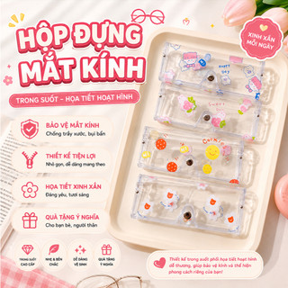 Hộp Đựng Mắt Kính Trong Suốt Cute , Hộp Bảo Quản Kính Cận , Kính Thời Trang Chống Trầy Xước