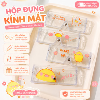Hộp Đựng Mắt Kính Trong Suốt Cute , Hộp Bảo Quản Kính Cận , Kính Thời Trang Chống Trầy Xước