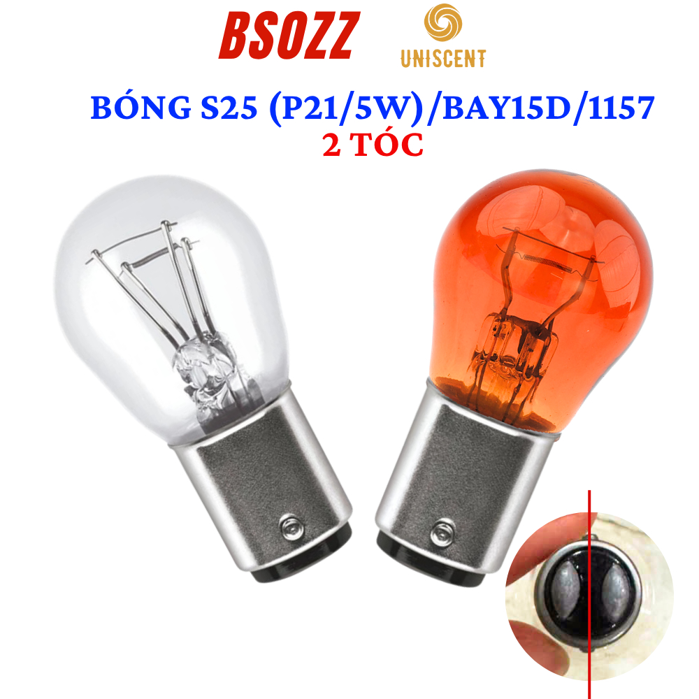 Bóng Đèn Hậu/ Đèn Phanh 2 Tóc S25/ BAY15D/ (P21/5W)- 1157- Cho Ô Tô/ Xe Máy BSOZZ Made In Thailand