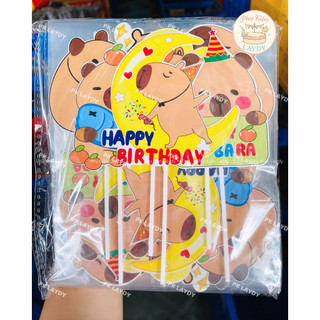 Bịch 10 Set Giấy Cắm Capybara Đáng Yêu, Dễ Thương- Trang Trí Bánh Kem, Tháo Bánh Kẹo