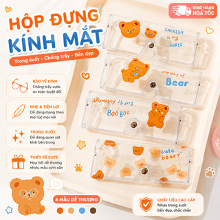 Hộp Đựng Mắt Kính Trong Suốt Cute , Hộp Bảo Quản Kính Cận , Kính Thời Trang Chống Trầy Xước