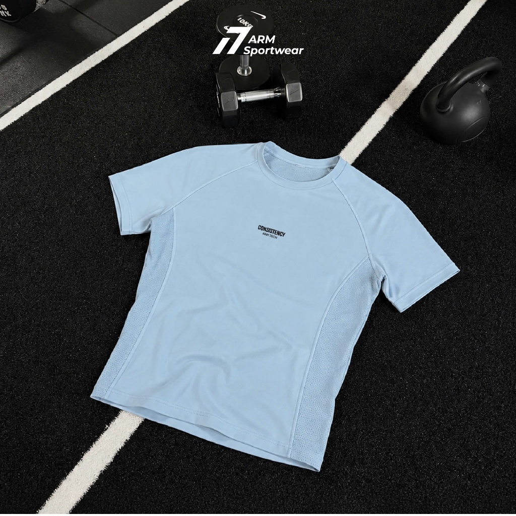Áo Thun Thể Thao Nam ARM CONSISTENCY, Áo Tập Gym Chất Liệu Co Giãn, Vận Động Thoáng Mát