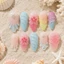Nail box tự thiết kế style biển, móng giả tự dán đắp nổi màu sắc nổi bật tặng keo dũa LEUBOX