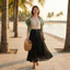 B2 Chân váy dài nữ trung niên sang trọng thanh lịch Nana