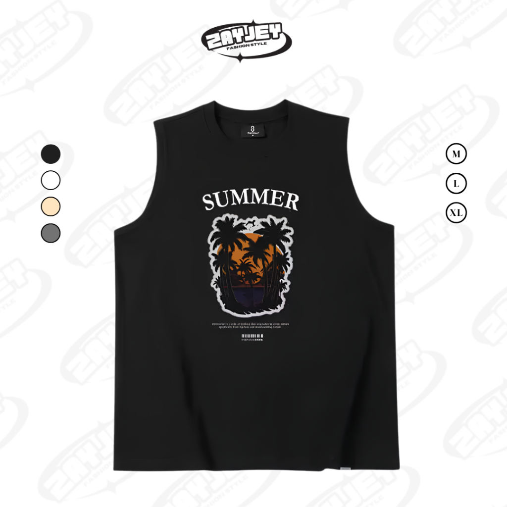 Áo Ba Lỗ Tank Top Họa Tiết Hình Summer Rộng Rãi Thoáng Mát Chất Vải Cotton BL02