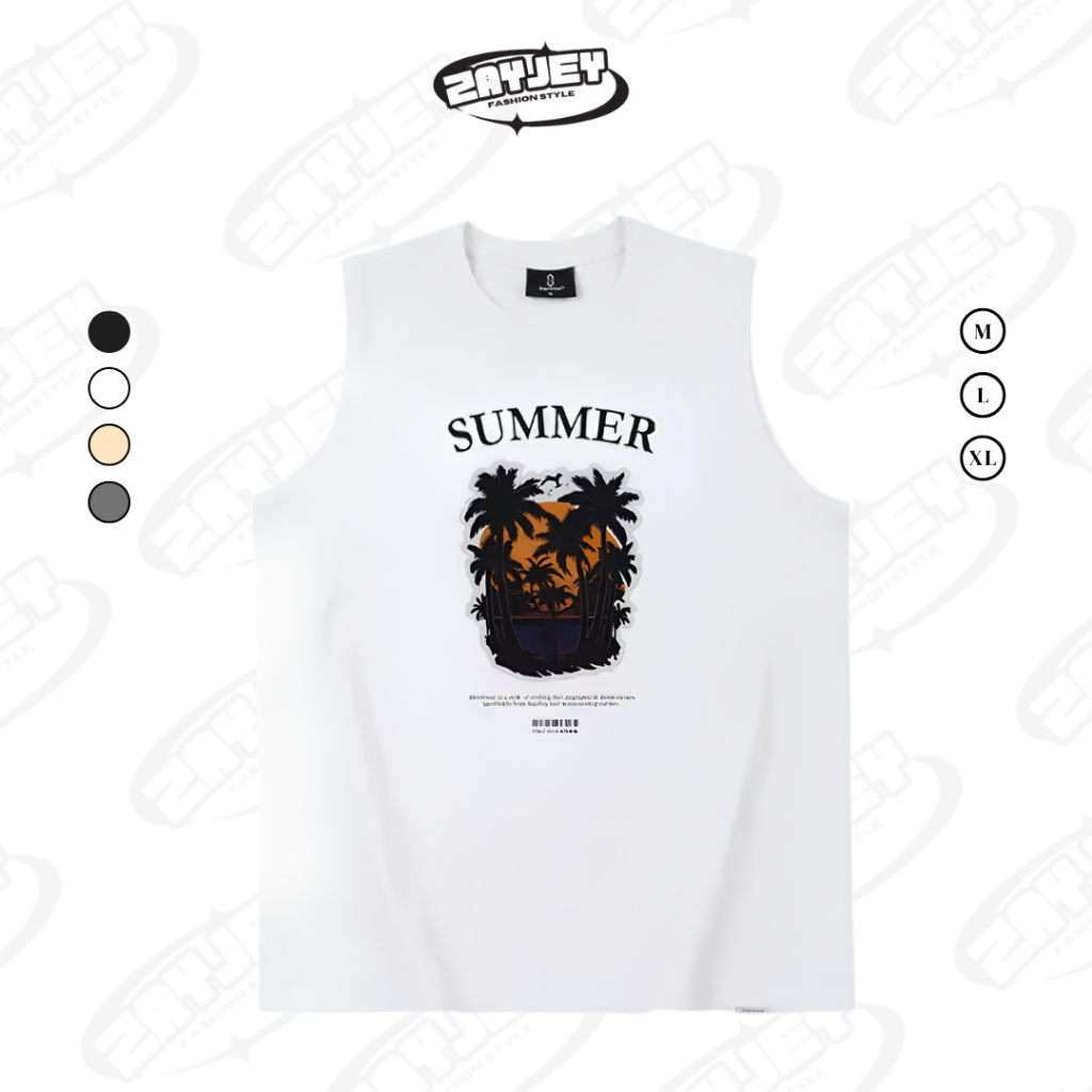 Áo Ba Lỗ Tank Top Họa Tiết Hình Summer Rộng Rãi Thoáng Mát Chất Vải Cotton BL02