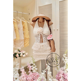 Set Áo Yếm Ren Đính Hoa Mix Chân Váy Nhún Chuẩn She’s