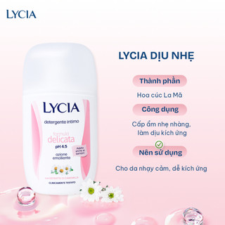 Dung dịch vệ sinh Lycia dịu nhẹ, kháng khuẩn, tươi mát cho phụ nữ Lycia Intimo - Nhập khẩu chính hãng Made in Italy