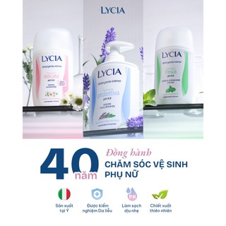 Dung dịch vệ sinh Lycia dịu nhẹ, kháng khuẩn, tươi mát cho phụ nữ Lycia Intimo - Nhập khẩu chính hãng Made in Italy