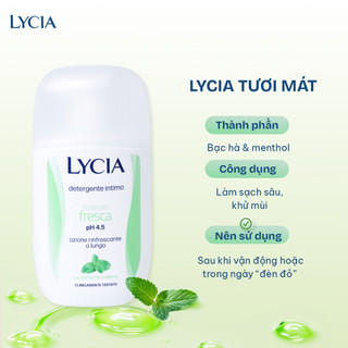 Dung dịch vệ sinh Lycia dịu nhẹ, kháng khuẩn, tươi mát cho phụ nữ Lycia Intimo - Nhập khẩu chính hãng Made in Italy