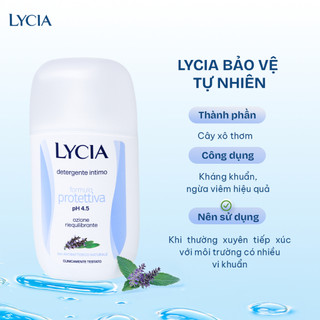 Dung dịch vệ sinh Lycia dịu nhẹ, kháng khuẩn, tươi mát cho phụ nữ Lycia Intimo - Nhập khẩu chính hãng Made in Italy
