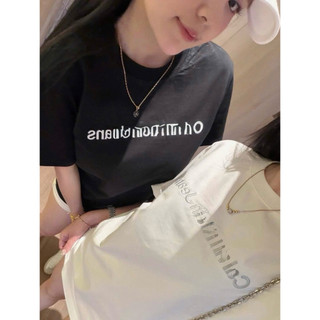 Áo thun form rộng chê ca thêu chữ trước chất cotton thời trang nam nữ, áo phông thêu chữ cổ bo thời trang nam nữ áo đôi