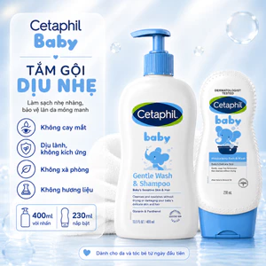 SỮA TẮM GỘI CETAPHIL BABY GENTLE WASH & SHAMPOO 400ML & 230ML DÀNH CHO DA THƯỜNG