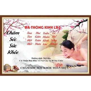 Tranh trang trí spa dưỡng sinh, decor gội đầu dưỡng sinh, tranh ngâm chân thảo dược in trên vải lụa (tặng kèm keo dán)