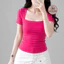 Áo Thun Bigsize Cổ Vuông MS 04 Áo Tay Ngắn Ôm Body, Chất Vải Thun Tăm Không Nhão, Co Giãn Thoải Mái, Size Áo 40-85kg