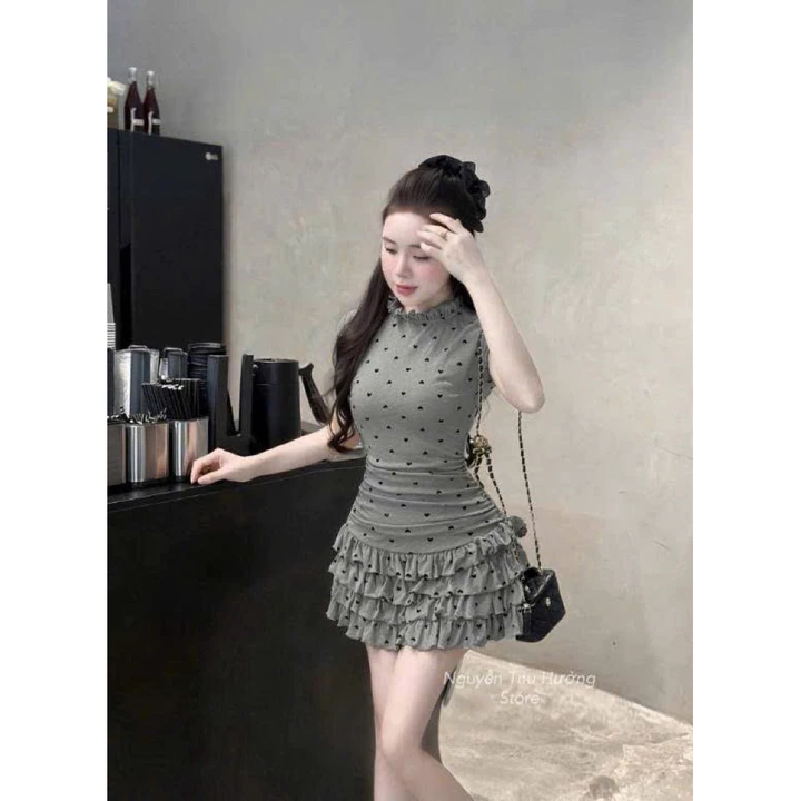 ✅ MẪU VÁY BODY THUN GÂN CÓ GIÃN SIÊU TỐT - HOT TREND ✅🔥 Váy Body Thun Gân Chấm Bi Kiểu Nữ Tính-Thiết Kế Lớp Bèo Xinh Xắn