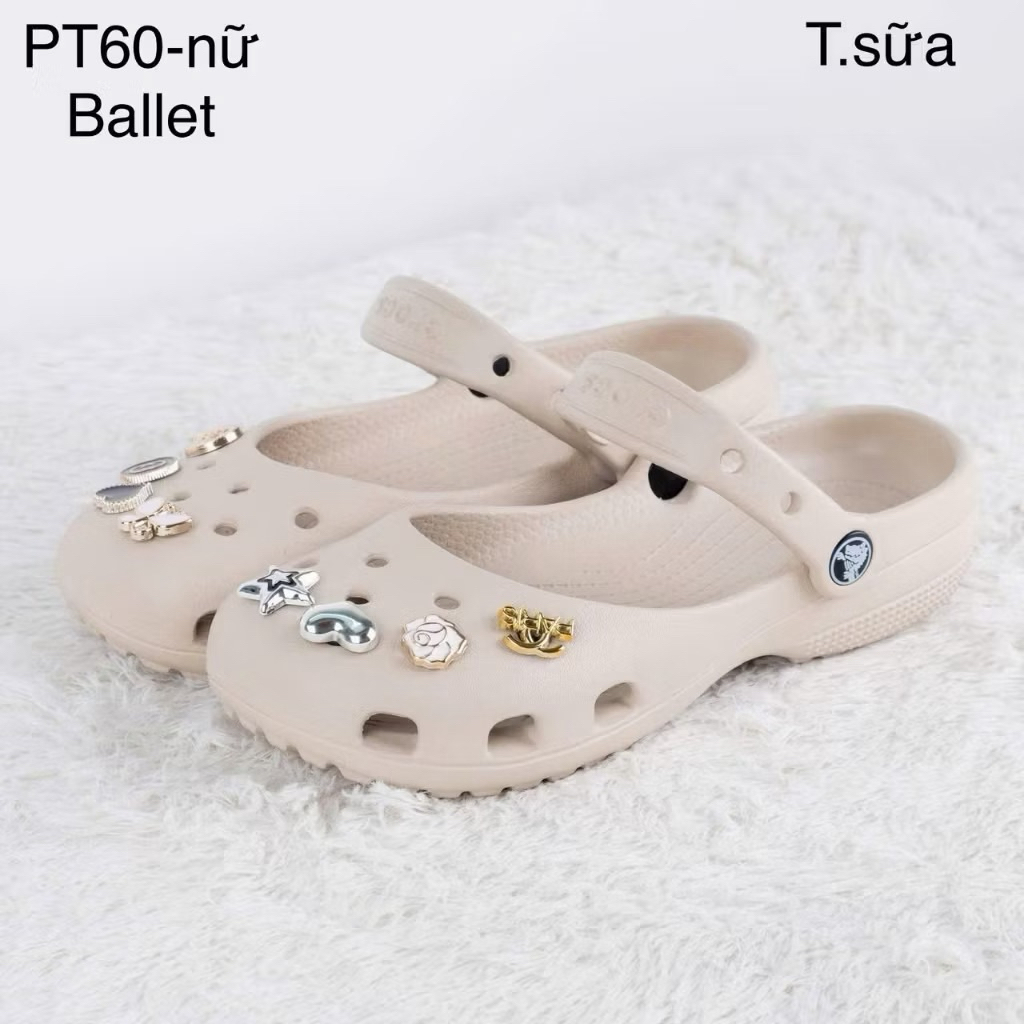 Dép BALLET NỮ TẶNG 8 Charm ngẫu nhiên – NHẸ ÊM, XINH XẮN, DỄ PHỐI ĐỒ.