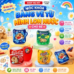 Móc Khóa Bảng Vẽ Từ Tính Mini Hình Lon Nước Ngọt Cho Bé – Đồ Chơi Vẽ Từ Tính Kèm Bút, Móc Khóa Mini Dễ Thương