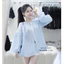MIU.STUDIO •”Phobe Set” Set áo sơmi kẻ tay bồng cổ V from rộng basic kèm quần sooc trắng cạp cao hack dáng trẻ trung