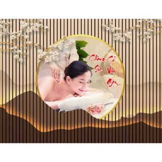 Tranh trang trí spa dưỡng sinh, decor gội đầu dưỡng sinh, tranh ngâm chân thảo dược in trên vải lụa (tặng kèm keo dán)
