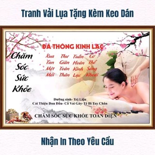 Tranh trang trí spa dưỡng sinh, decor gội đầu dưỡng sinh, tranh ngâm chân thảo dược in trên vải lụa (tặng kèm keo dán)